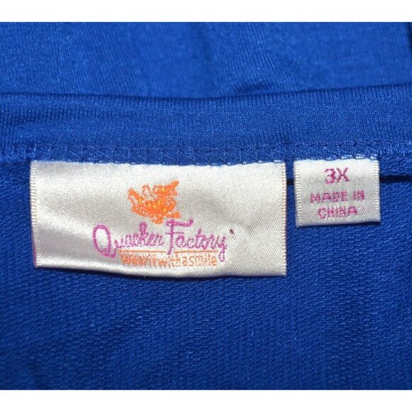 Quacker Factory Womens Plus 3X Blue Sequin Tunic Thin Knit Shirt Party Holiday - Picture 7 of 9